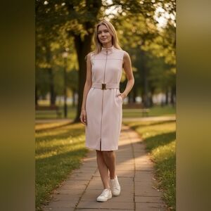 TOMMY HILFIGER Classic Scuba Dress Powder Pink Sleeveless SIZE 4 NWOT